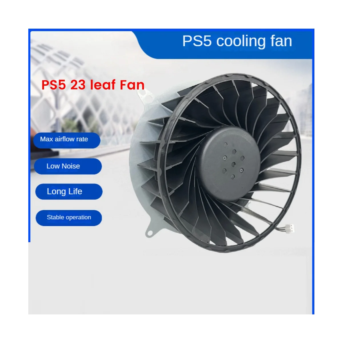 

Internal Radiation Cooling Fan for PS5 Consoles 23 Blades Cooler Fan for PS5 Host 12V 1.4A with Tools