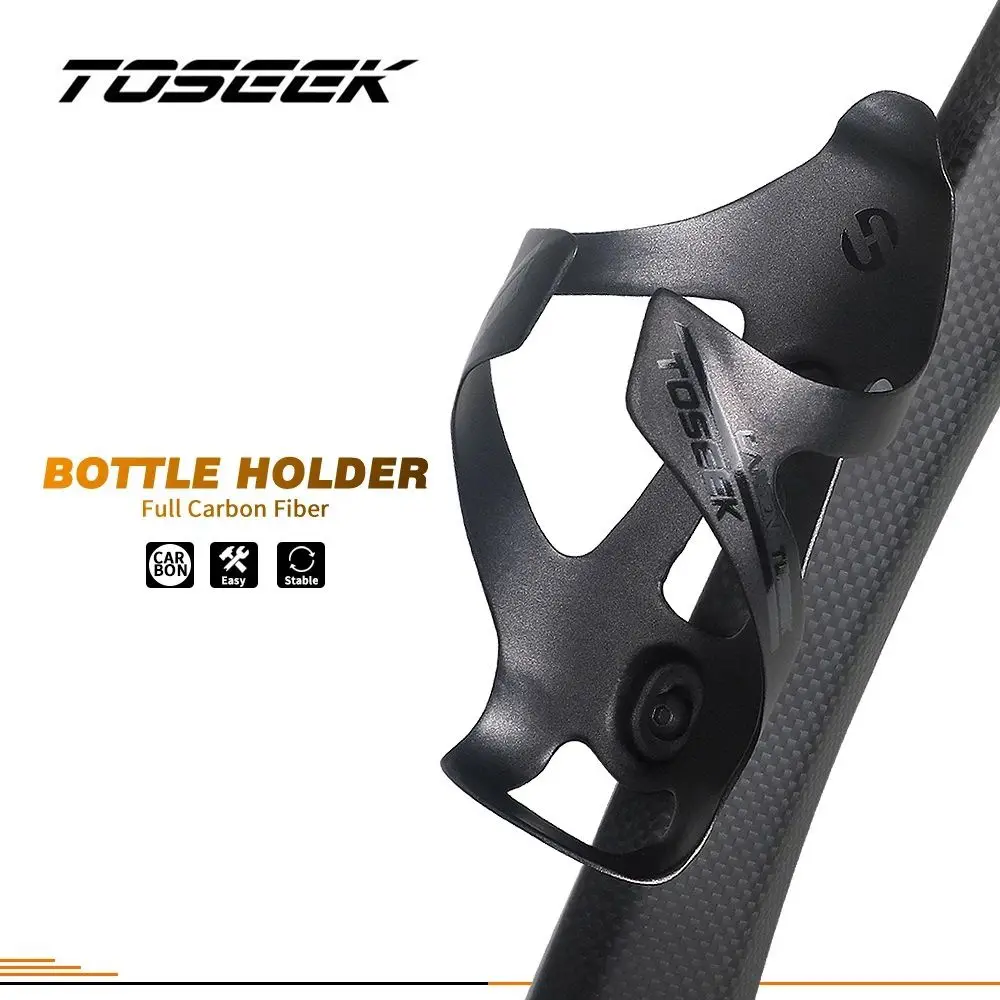

TOSEEK Full Carbon Fiber Bicycle Water Bottle Cage MTB Road Bike Bottle Holder Ultra Light Cycle Equipment Matte Black