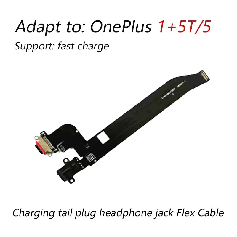 OnePlus 1+5/5T Tail Plug  Flex Cable Charging Interface Original Small Board Headphone Jack A5000/A5010 Support Flash Charge