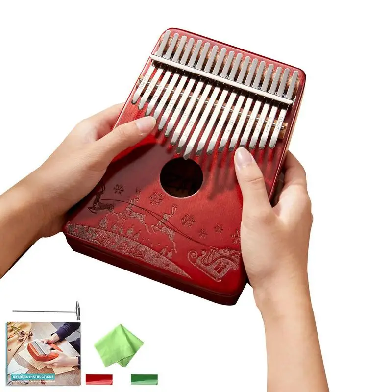 

Пальчиковое пианино, портативное Пальчиковое пианино, ручной Рождественский узор оленей, музыкальный инструмент с мелодией и ручным молот...