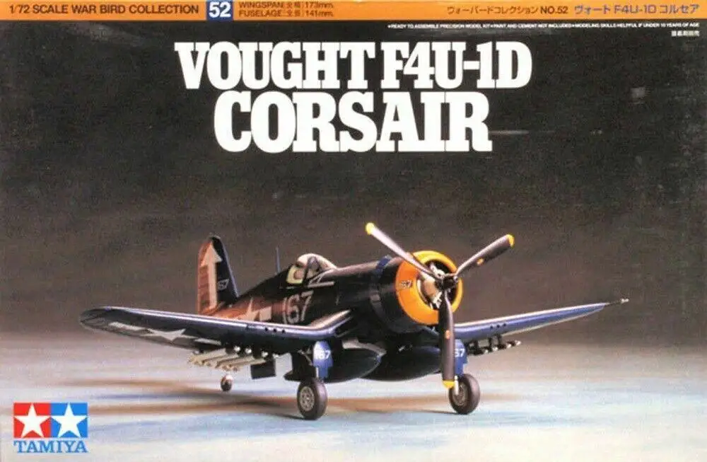 

Tamiya 60752 1/72 Scale Aircraft Model Kit U.S.Navy Vought F4U-1D Corsair Mk IV