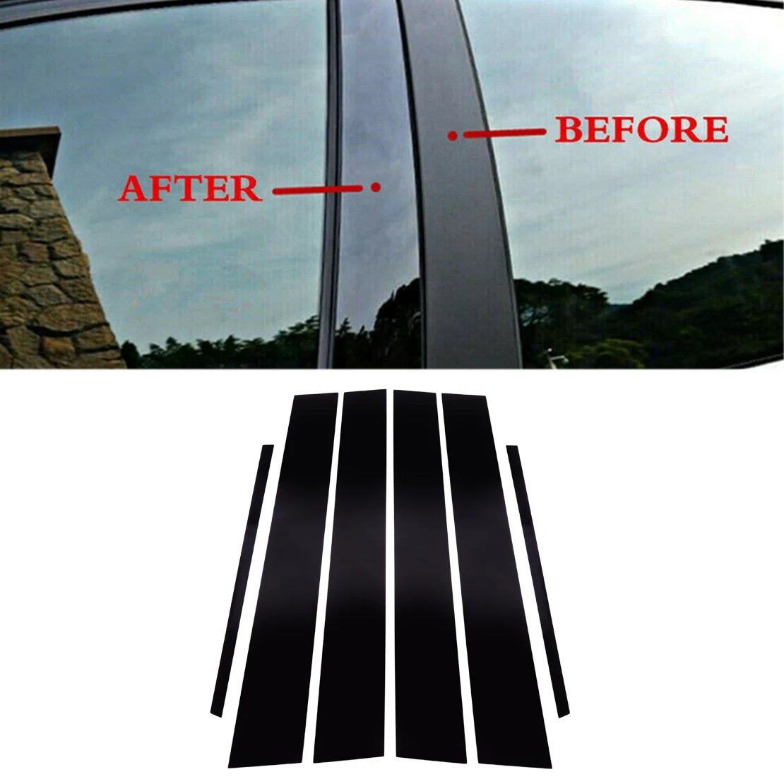 

1 Set Car Door Window Pillar Posts Cover Trim Decal Gloss Black Fit for Infiniti G35 G37 Sedan 2002-2009 2010 2011 2012 2013