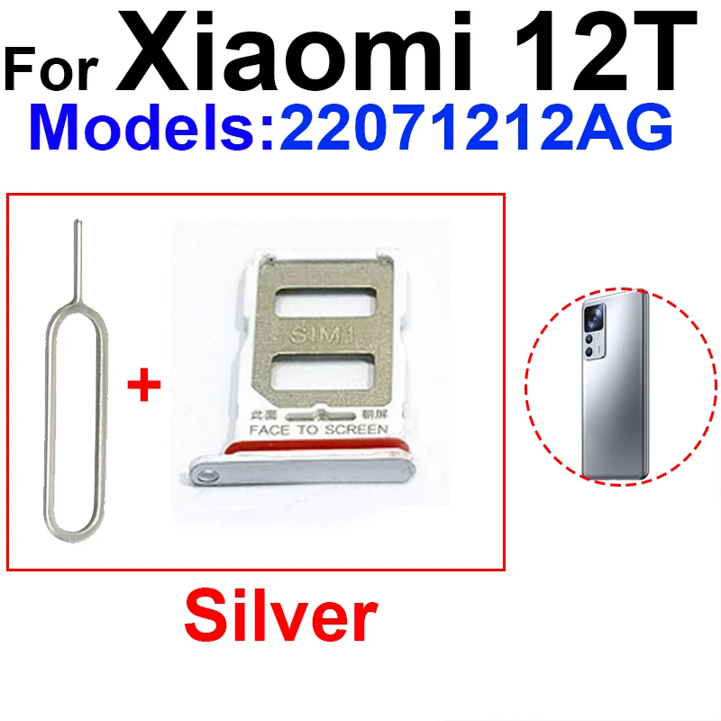 Оригинальный держатель для SIM-карты для Xiaomi 12T 12T Pro, держатель лотка для SIM-карты, адаптер для чтения, запасные части для ремонта (art.: 3920cdcfb9a3d) - 3920cdcfb9a3d