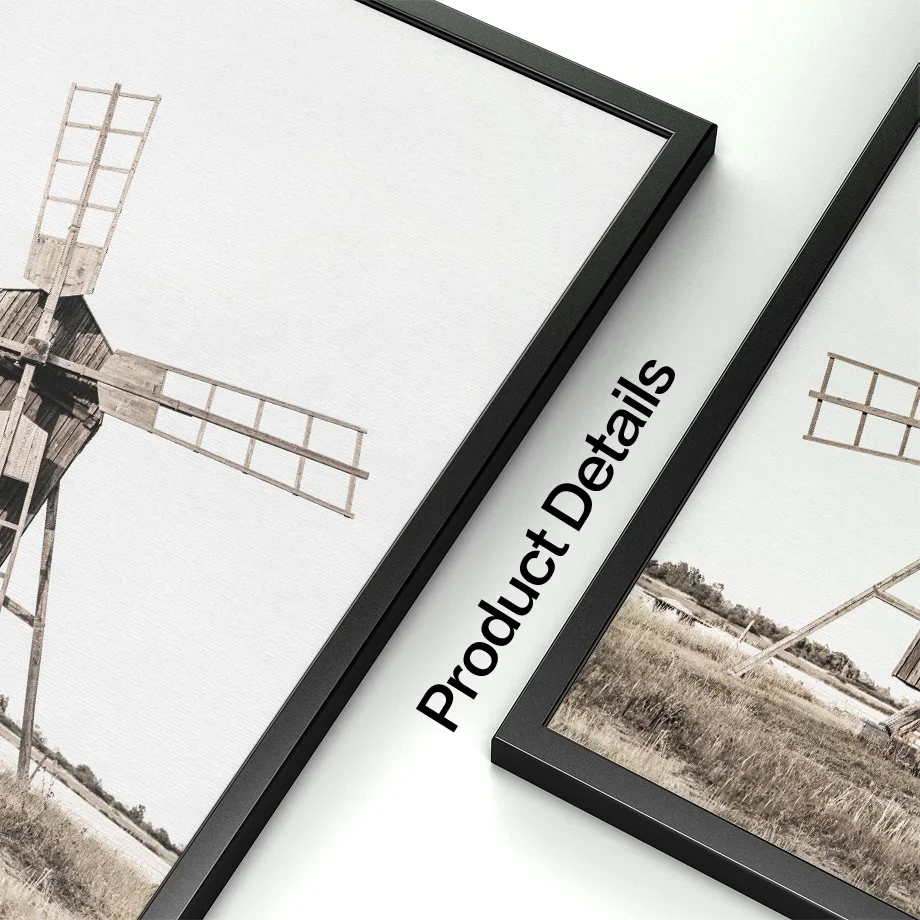 Windmill Farm Montain Horse Geometric Abstract Living Room Decor Poster And Print Wall Art Canvas Painting Home Pictures