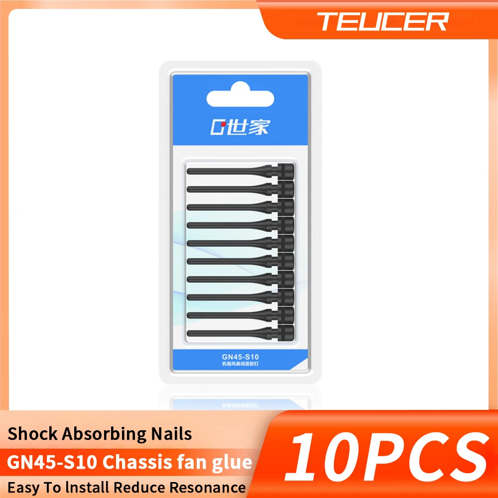 

TEUCER 10 PCS Black PC fan Rubber Screw Damping Nail Vibration Dampening Silicone Screw Pin Rivet