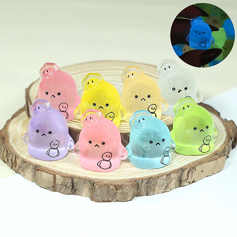 

2PCS DIY Desktop Small Toy Accessories Cute Decoration Gifts For Children Kawaii Mini Resin Water Wave Egg Luminous Ornaments