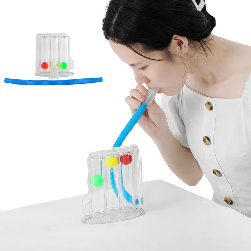 

3 Balls Breathing Trainer Vital Capacity Lung Function Improvement Rehabilitation Equipment Lung Function Breathing Exerciser