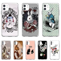 silicone shell case rabbit alice in wonderland for iphone 10 11 12 13 mini pro 4s 5s se 5c 6 6s 7 8 x xr xs plus max 2020