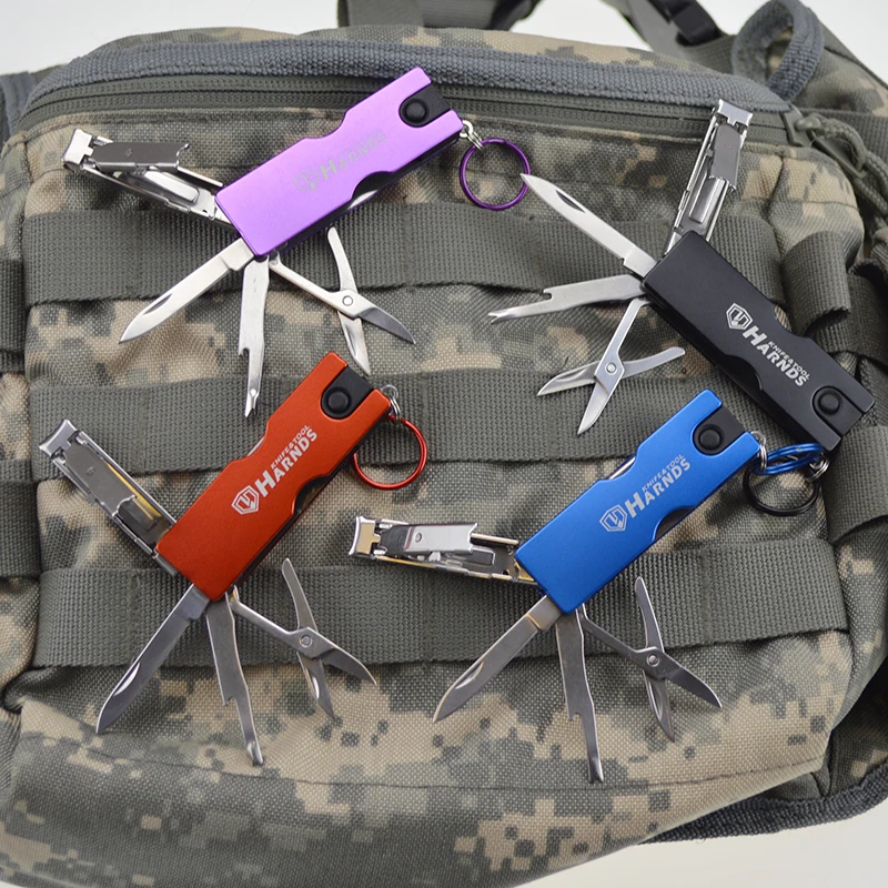 Мультитул харндс MT7803 для повседневного использования, с ножом, ЛОПАТКОЙ, куреткой, машинкой для стрижки ногтей, искусственными ножницами и пинцетом, карманный инструмент