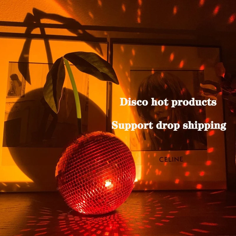 

Cherry Disco Ball Mirror Fantastic Light Reflections Ornament Creative Cherry Wedding Party Table Decor Support Drop Shipping