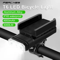 led bicycle light 3000 lm 4800ma usb rechargeable mtb mountain road bike front lamp flashlight phone holder power bank equipment