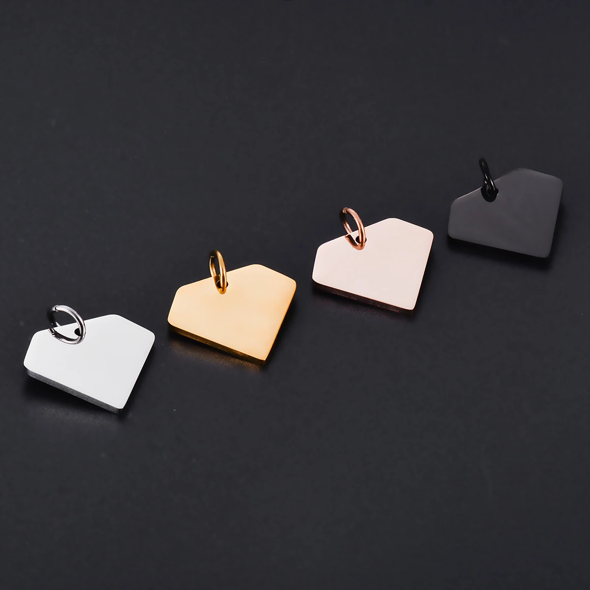 10 шт. пустые металлические этикетки из нержавеющей стали 21 х25 мм