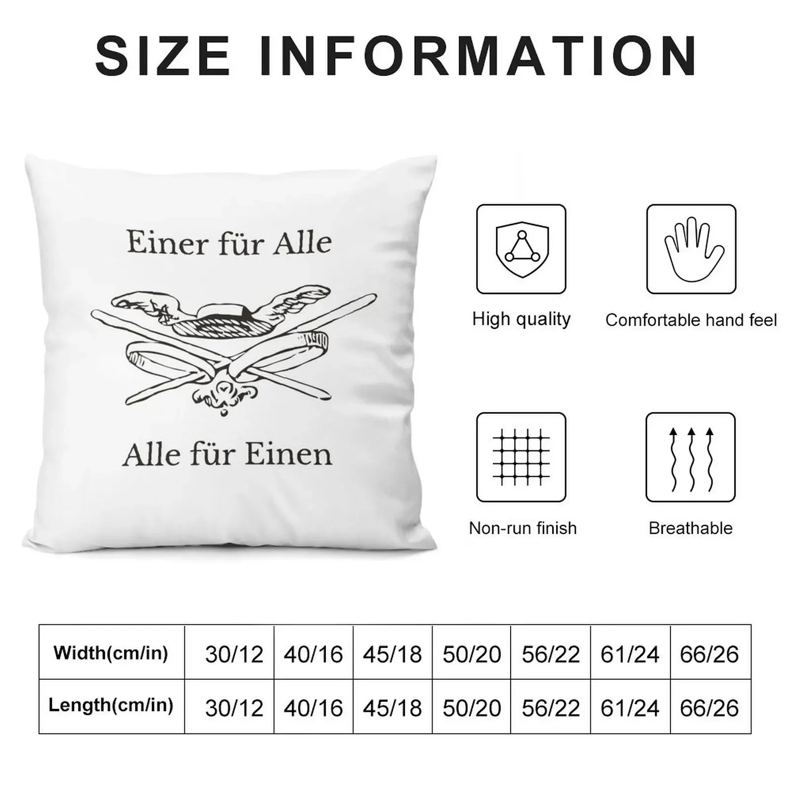 Чехлы для подушек Alle für einen und einer alle - Die drei Musketiere