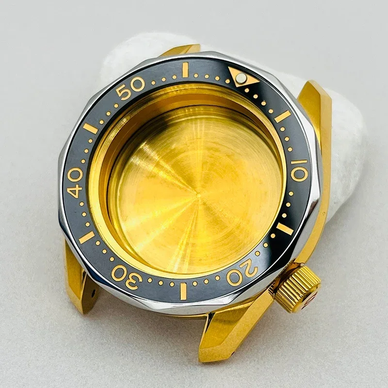 Корпус NH35 Золото SPB185 SPB187 Корпуса часов Волнистая нижняя крышка Герметичная