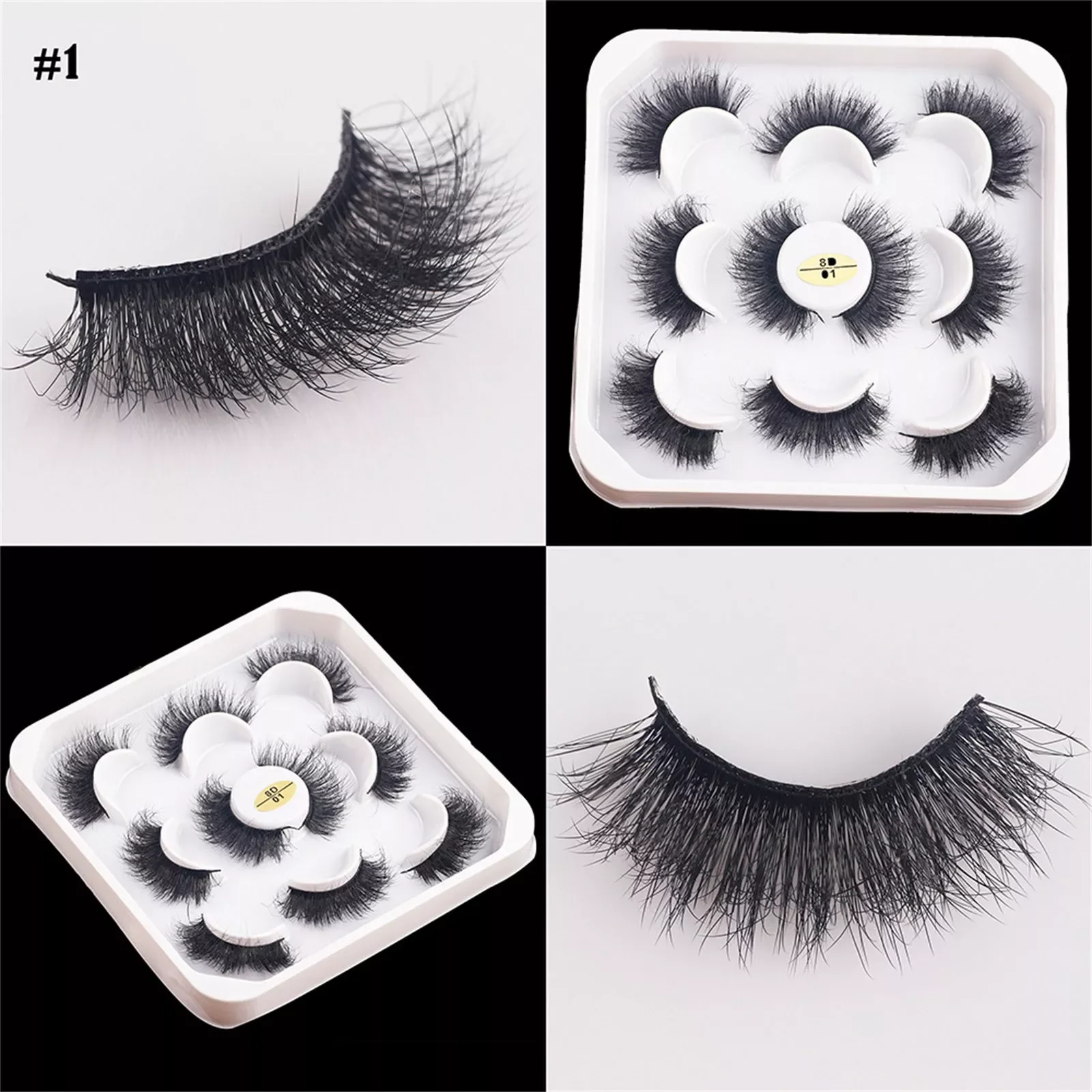 

NEW2023 Fluffy False Eyelashes Lashes Mink Fluffy Mink Eyelashes Natural Look Mink Lashes Faux Mink Strip Lashes Pack 5 Pairs