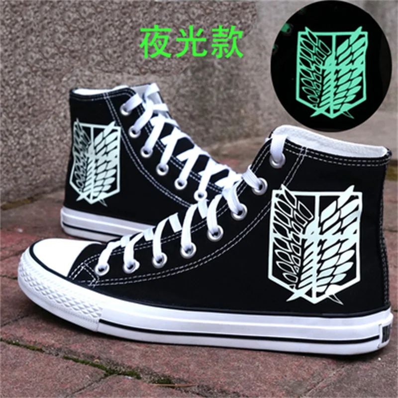 Холщовые ботинки с граффити аниме атака на Титанов косплей Jiyuu No Tsubasa летняя новая