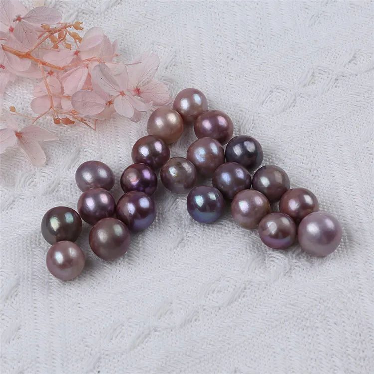 Насыпью 14 мм Фиолетовый Цвет пресноводный свободный жемчуг бусины Круглый