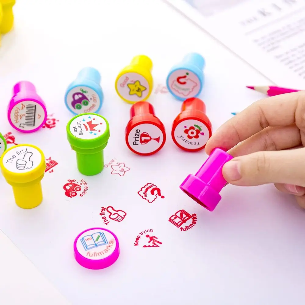 

10Pcs/set Self Inking Comment Stamp for Teachers Kids Performance Reviews Decorative Stamps DIY Scrapbooking Comment Tool
