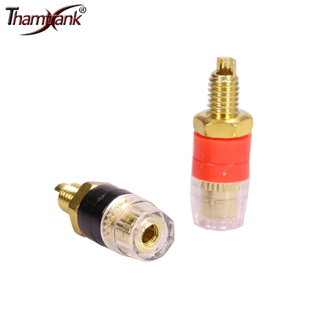 

10 шт./лот вилки типа «банан», позолоченные клеммы для колонок, соединительные контакты типа «банан», 5 пар, черные и красные