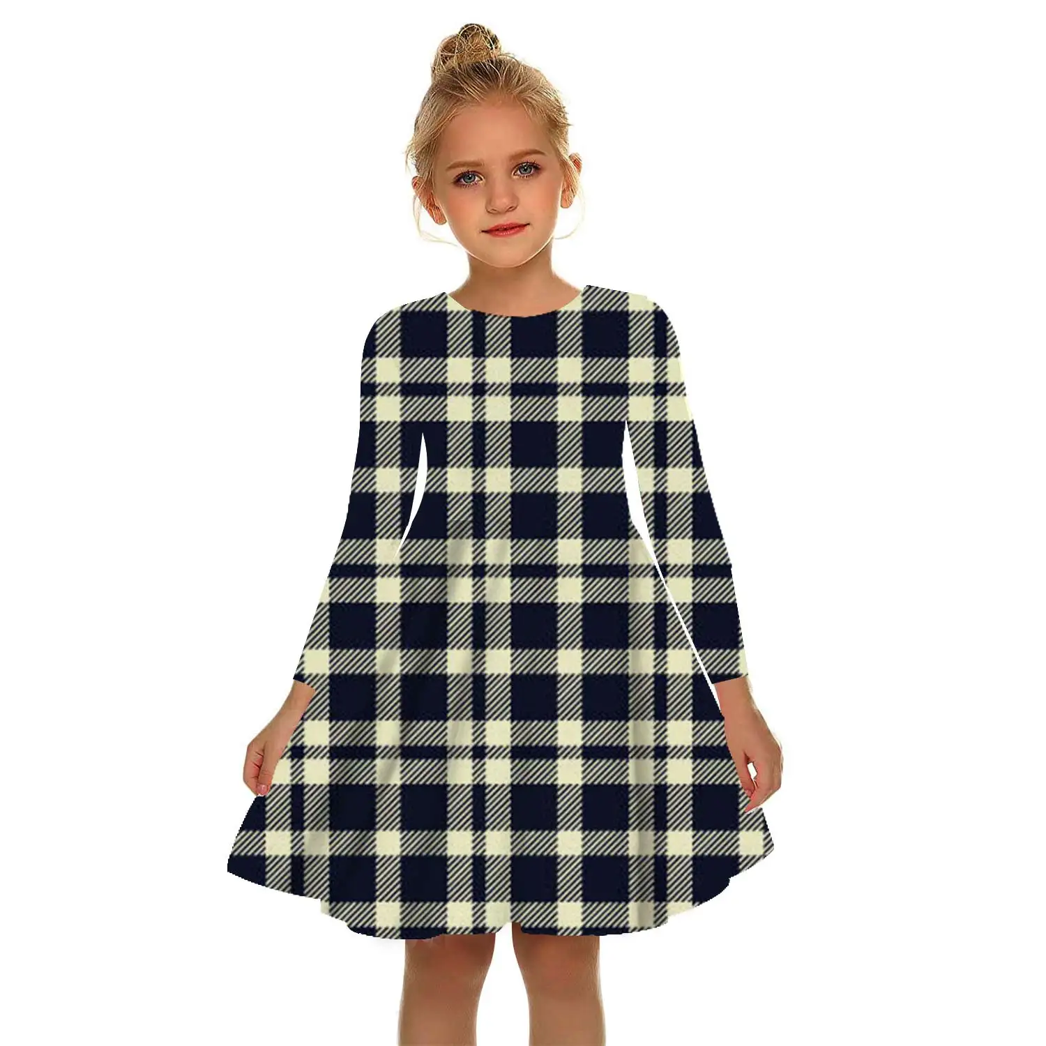 

Summer Lattice 3D Print Rule Square Girls Dress White Girl Princess Dress Irregular Tutu 2-17Y Pink Children Leisure kid Dresses