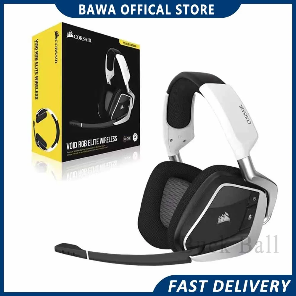 

Corsair Void Headset Rgb Elite Pro Wireless Bluetooth head Set Surround Sound 2.4ghz Long Battery Life Gaming For Pc Man Gifts