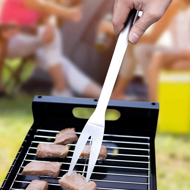 

1Pc Fork Forks Meat Steel Stainless Bbq Serving Grill Roasting Grilling Barbecue Carving Cooking Fruit Clamp Sticks Steak Picnic