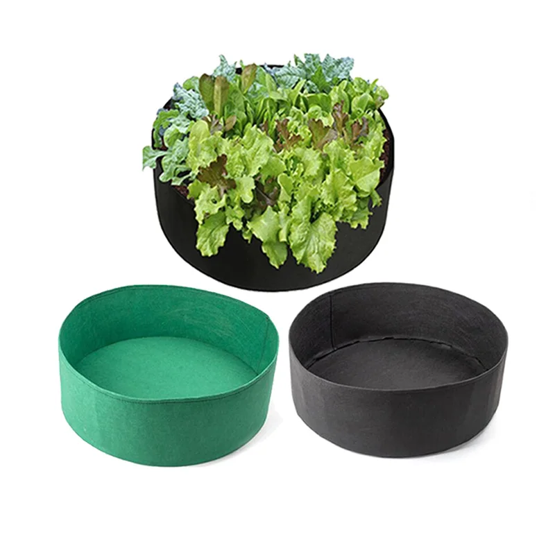 

black round plant Grow Bag flower pots Vegetable Planter no woven fabric Garden growing tools gardening bags vegs Pot Breathable