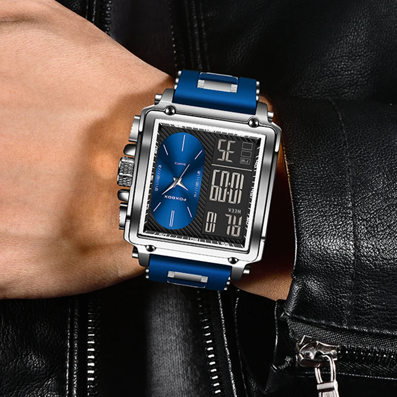 FOXBOX оригинальные кварцевые мужские наручные часы в стиле милитари спортивные