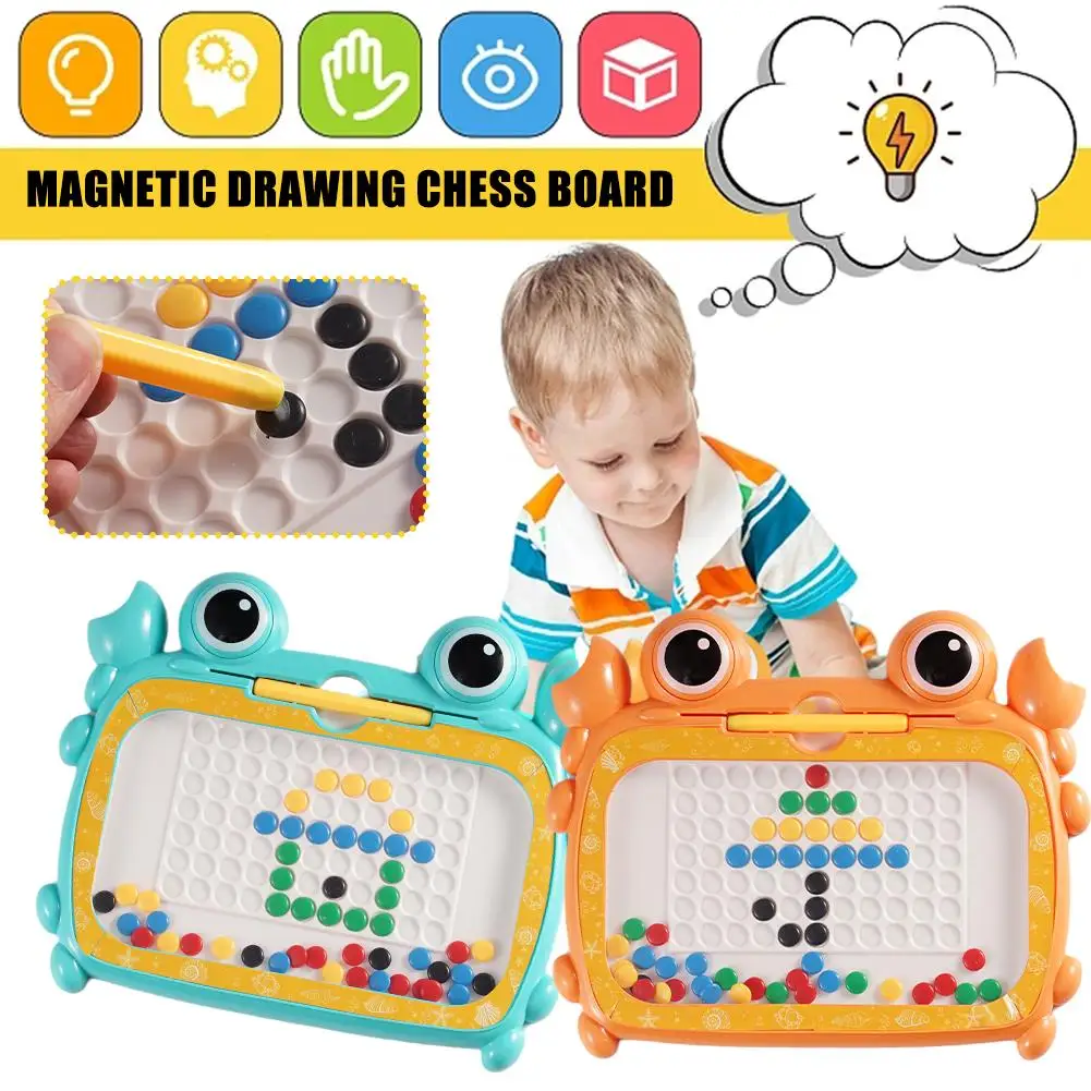 

Kids Magnetic Drawing Board Montessori Toys Beads Pen Control Training Jigsaw Puzzle Doodle Board Dot Art Preschool Learning Toy