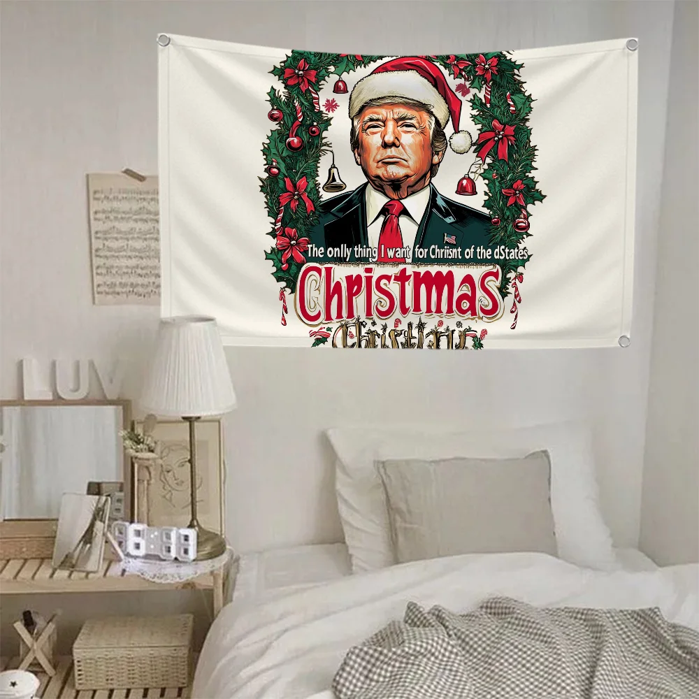 Двойное проникновение Trump домашний сад офис Sukkot рождественское украшение флаг с