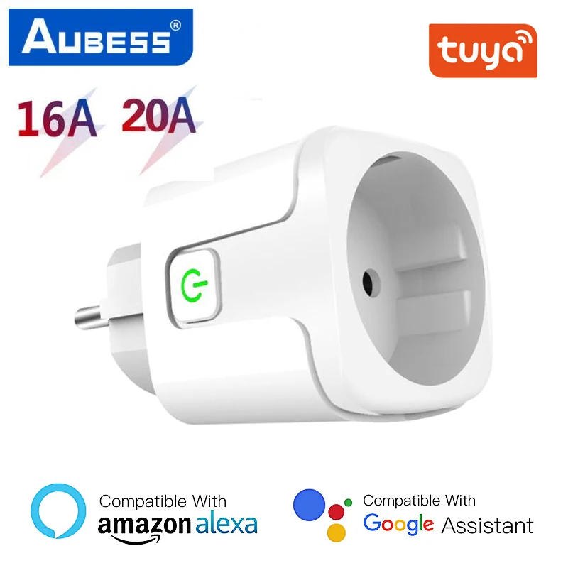 

Tuya Wifi Smart Socket EU Plug 16A/20A 220v Power Monitor Timer Smart Plug Smart Life APP Support Alexa Google Home Yandex Alice