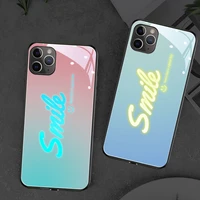 led flash lighting phone case for iphone 13 pro color gradient shockproof cover for iphone 11 12 pro max xs x xr cases