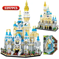 3d diamond magic princess castle building blocks city mini architecture amusement park figure bricks toys for children