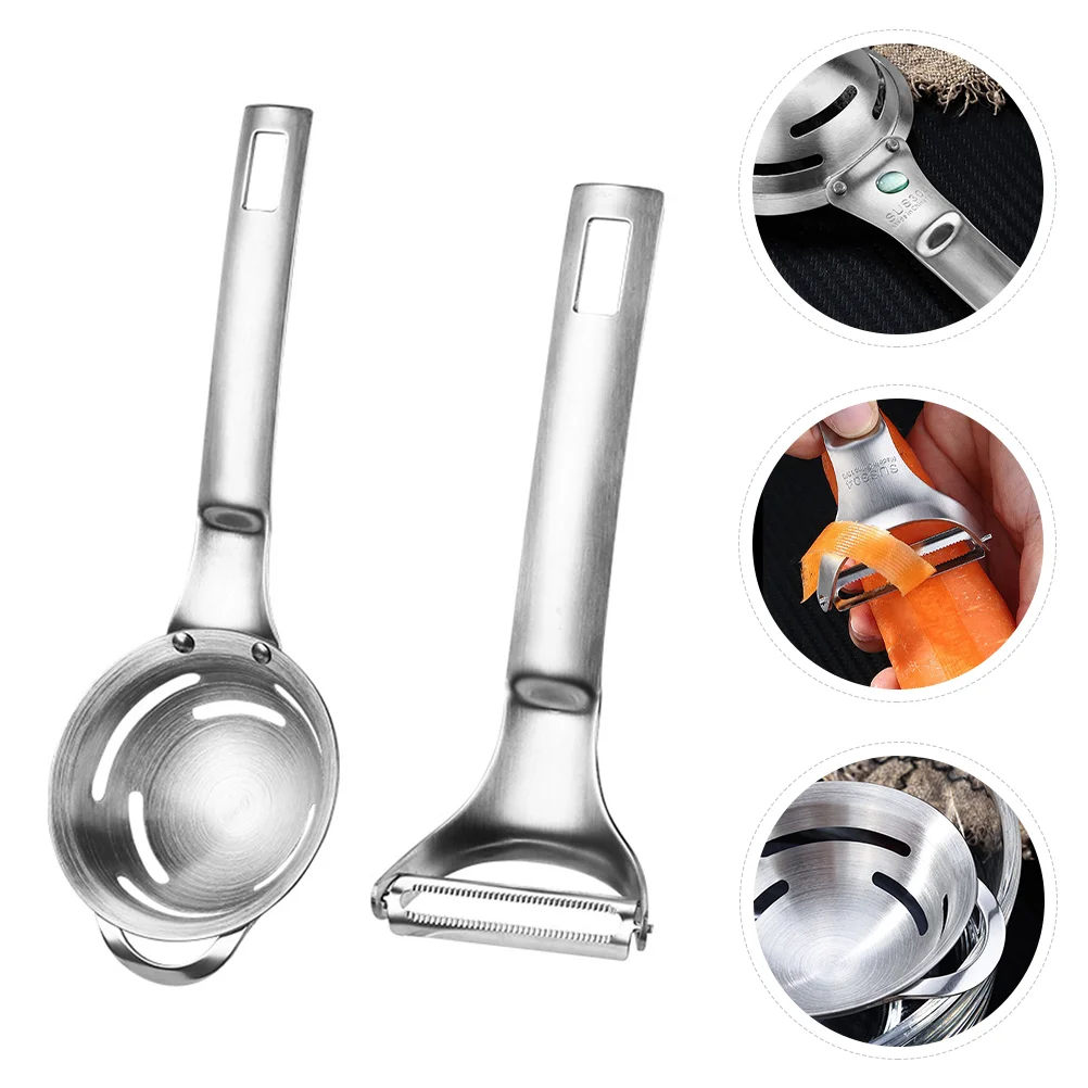 

1 Set Wide Fruit Peeler Useful Whites Yolk Filter Egg Metal Divider Sieve