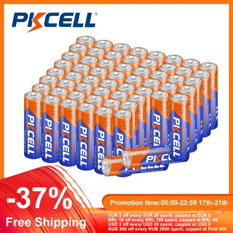 60PCS PKCELL AAA Battery LR03 1.5V Alkaline Battery 3A AM4 E92 AM4 AAA  Single Use Batteries For Remote Control Toy Flashlight