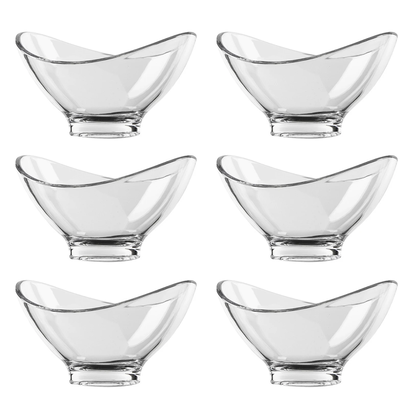 

6pcs PC Ingot Styling Serving Vegetables Food Kids Adult Fruit Salad Bowl Kitchen Transparent For Home Dessert Plates Reusable