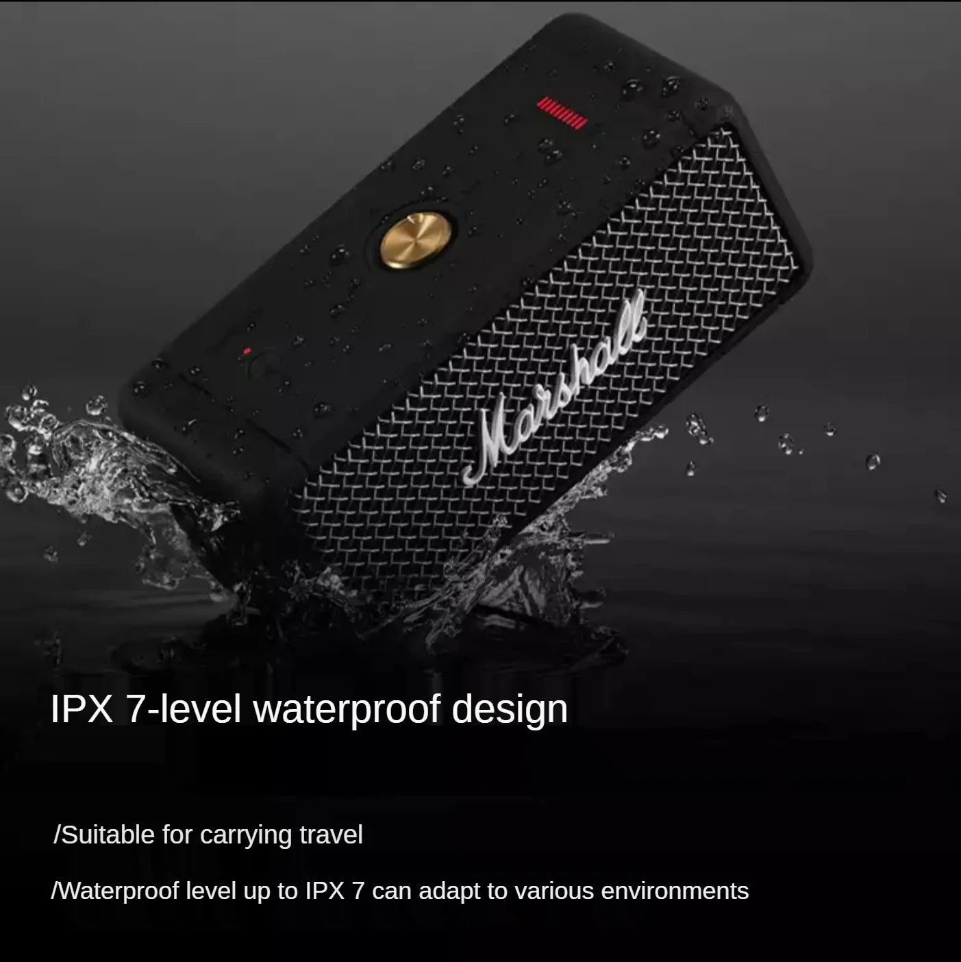 

Портативный беспроводной мини-динамик marshall Emberton для наружного использования, водонепроницаемый, с Bluetooth, rock and roll, сабвуфер