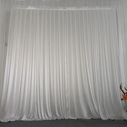 Роскошный белый Шелковый свадебный фон 3x6 м/10x20 футов, Фотофон, драпировки, занавески для сцены в отеле, фоновая панель