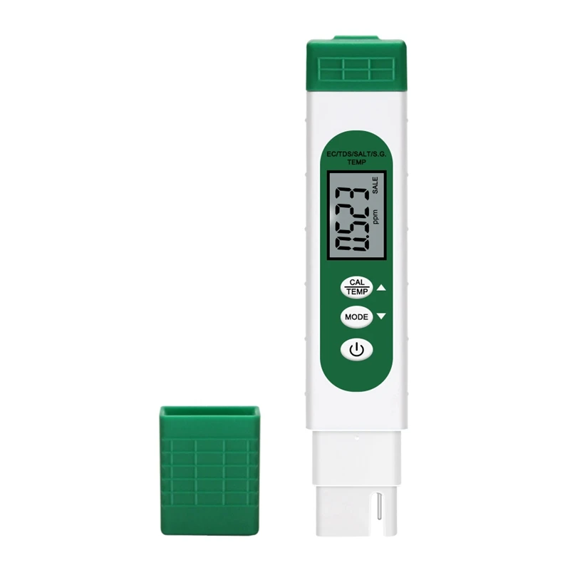 

Digital EC/TDS/SALT/S.G./Temperature Meter 5 In 1 Water Quality Purity Conductivity Tester For Swimming Pool