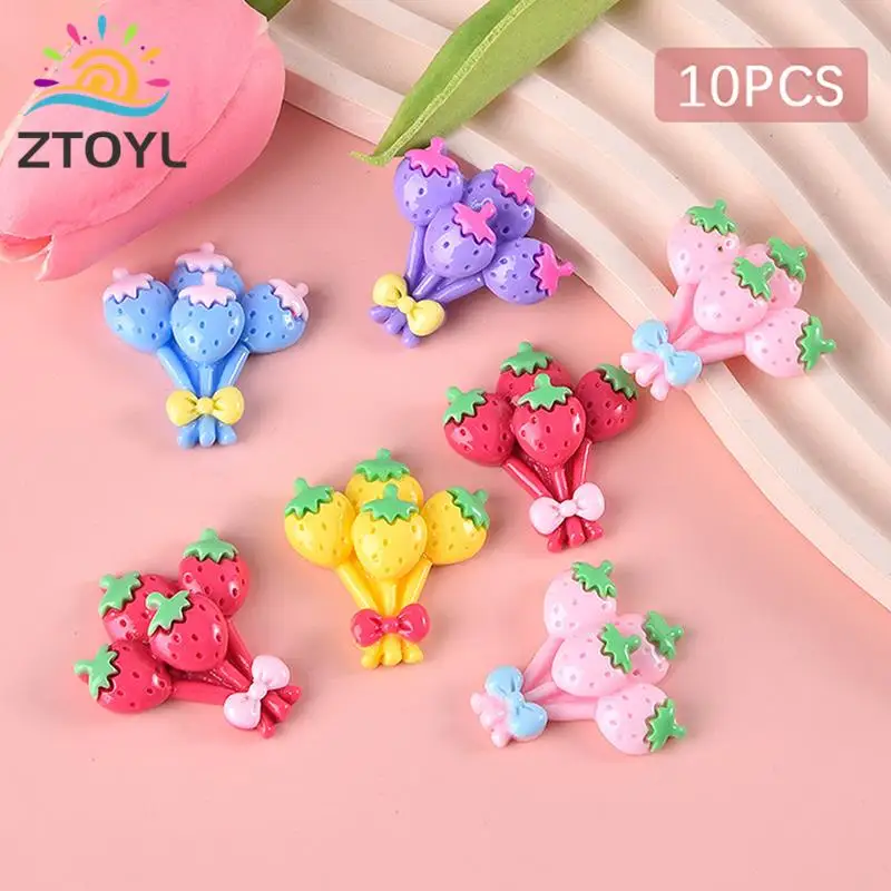 Strawberry Balloon Flat Back Resin Cabochon Scrapbook Diy Phone Case Hair Accessories Decoration Material
