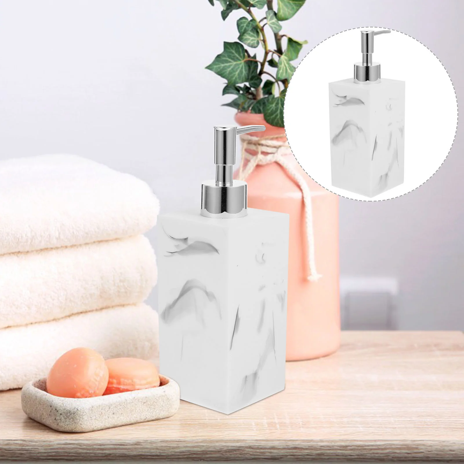 

Shampoo Bottle Dispenser Kitchen Bathroom Soap Lotion Bottles Marble Light Luxury Press Pump