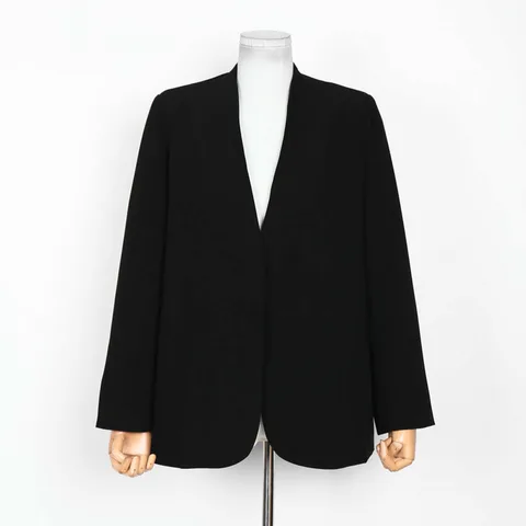 DNBS с v-образным вырезом на одной пуговице, однотонный, высококачественный, весна-осень 2023, новый женский модный дизайн, короткий пиджак