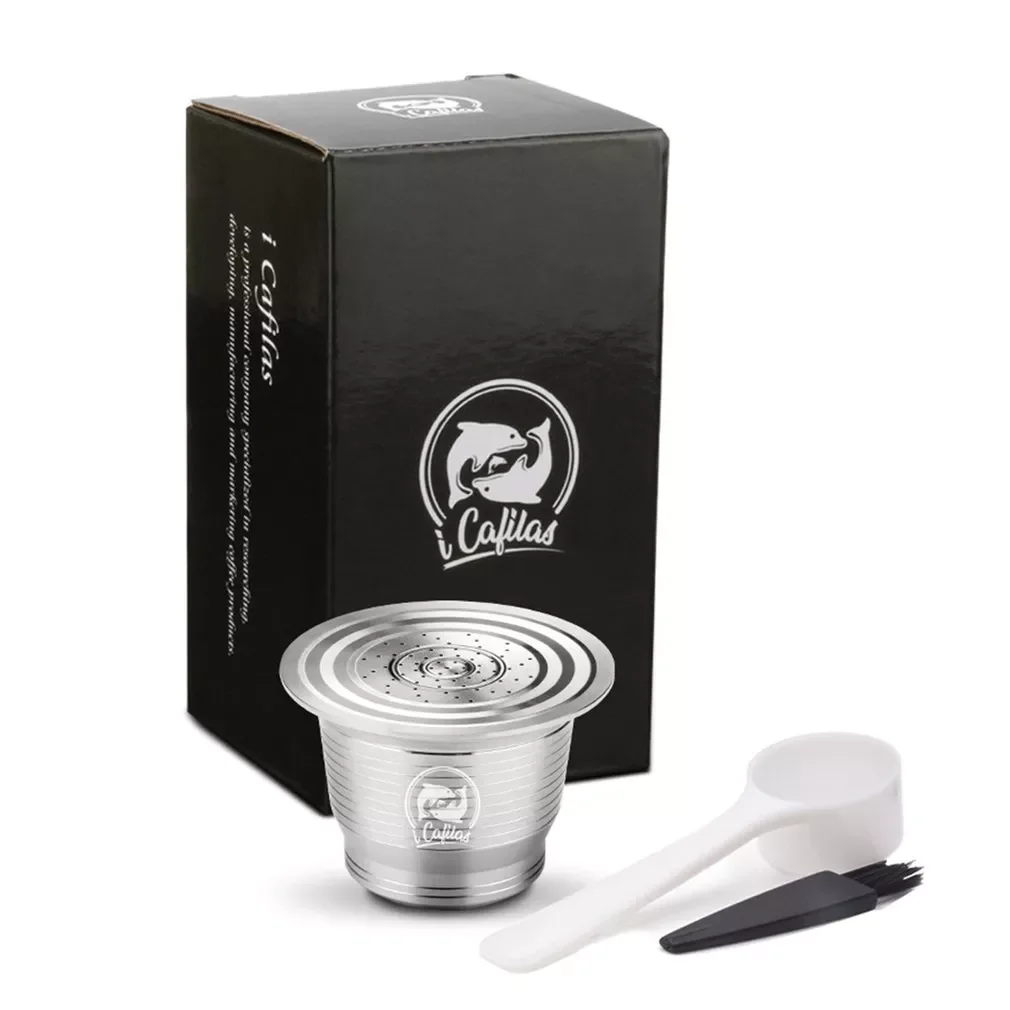 

steel Refillable Coffee Capsule Pod Filter Dripper Tamper Compatible with Nespresso U Coffee Machine