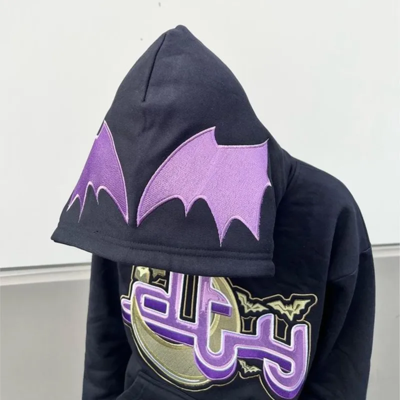 

Men's Sweatshirt Hip-hop Embroidery Jacket Oversized Hoodie Gothic Clothes Y2K Punk Hip-hop Hooded Pullover streetwear Grunge