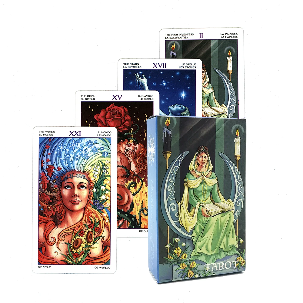 

2022 испанские Whe of Year карты Таро Гадание Карты Archangel карты Оракл английские и испанские французские немецкие