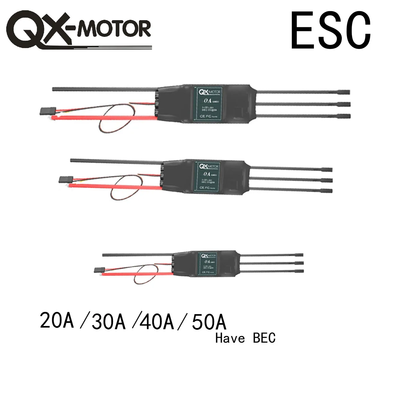 Электронный регулятор скорости QX-MOTOR Brushless ESC 20A 30A 40A 50A 5 В/2A В/5A BEC для