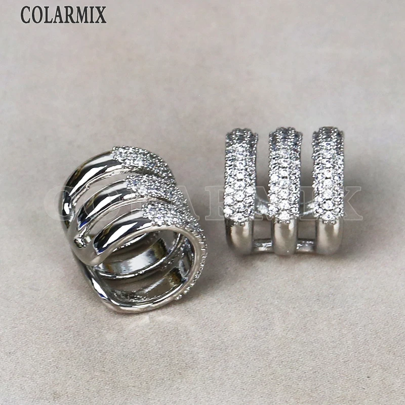 6 пар элегантных наушников с цирконием женские серьги-клипсы аксессуары простые