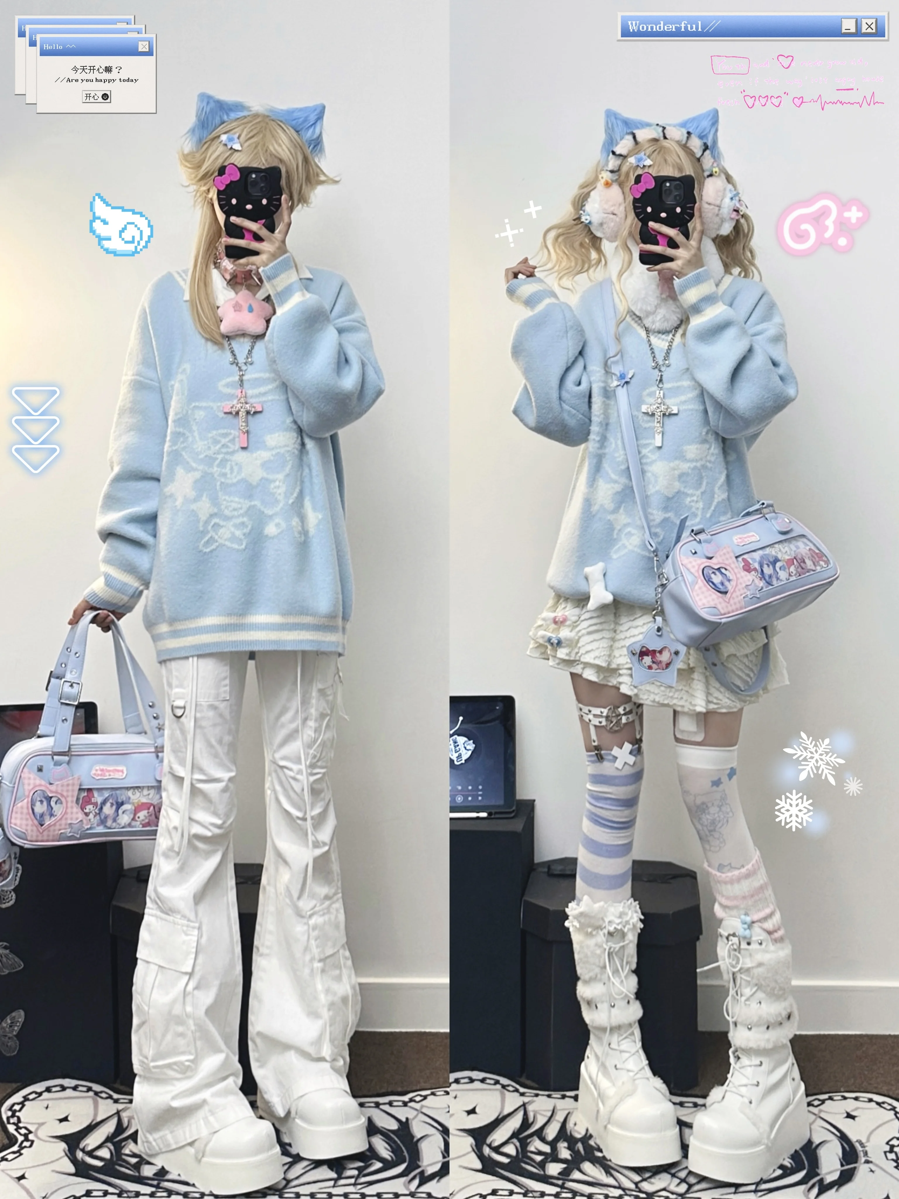 Японские милые сумки через плечо прозрачная сумка общего назначения униформа JK