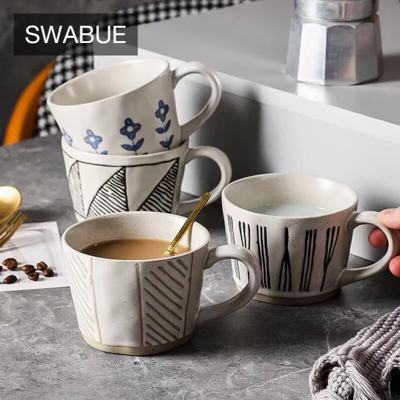 

Handmade Personality Ceramic Coffee Milk Tea Mug Japanese Style for Gift Espresso Coffee Latte Irregular Creative Drinkware