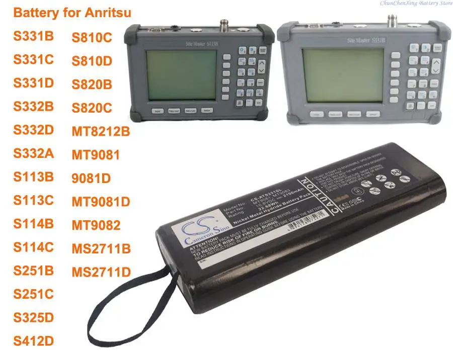 Аккумулятор GreenBattery 2100 мАч MT9081 Для Anritsu S331B,S331C,S331D,S332A,S332B,S332D,S113C,S114B,S113B,S114C,S251B,S251C